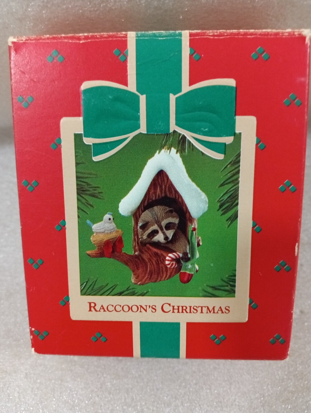 Hallmark Keepsake Ornament 1984 Racoons Christmas Bird Tree Racoon